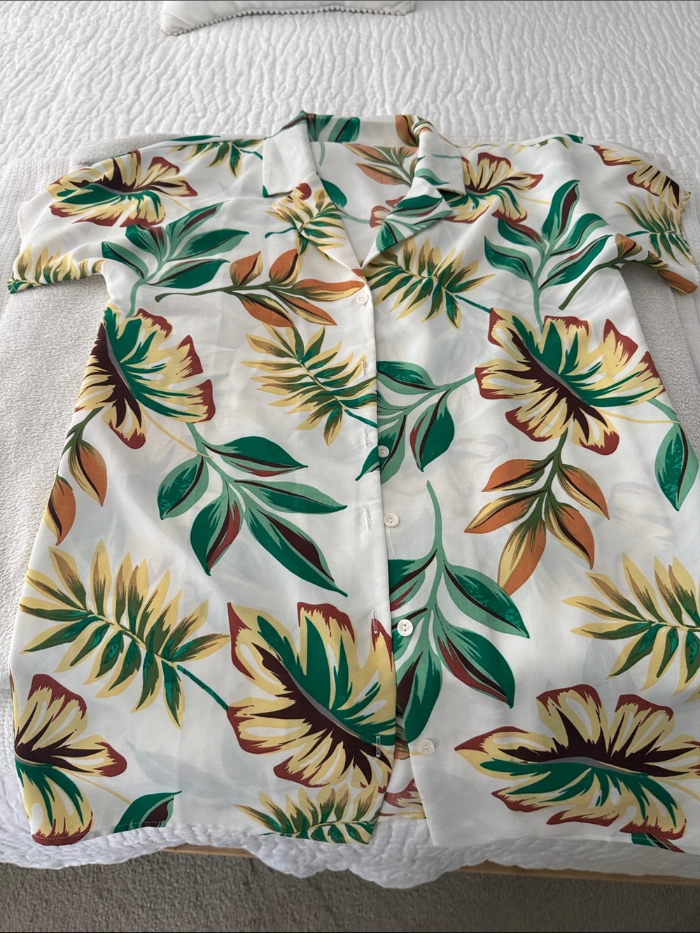Tropical Floral Button-Up cover up